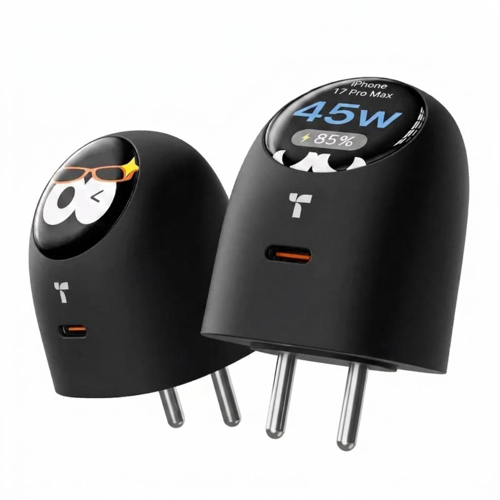 FlashEye-Dot Smart GaN Charger | 45W Type-C Fast Charger for iPhone & MacBook